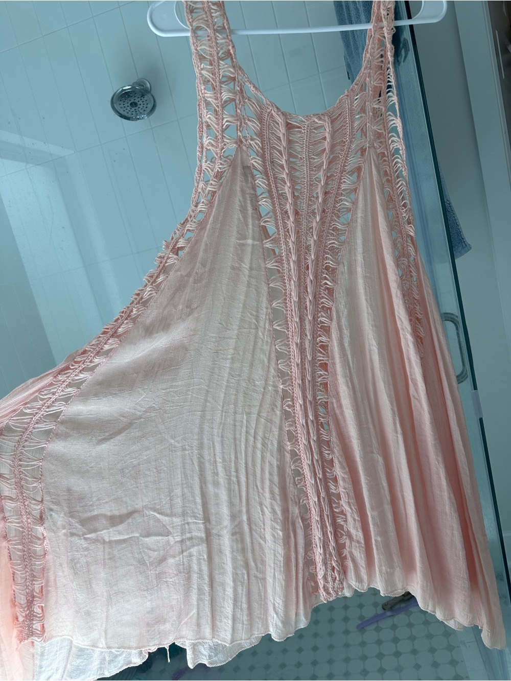 Peach Crochet Detail Sleeveless Cover-Up - Picture 2 of 2